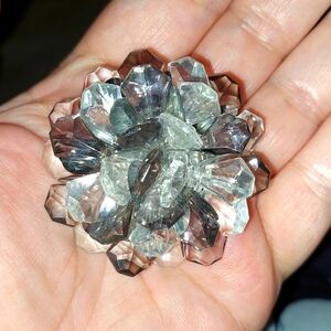 Crystal Flower Brooch Grey And Clear rhinestones